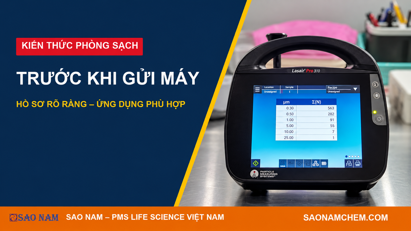 Bàn giao máy đếm tiểu phân PMS đi hiệu chuẩn, sửa chữa: checklist dữ liệu và phạm vi